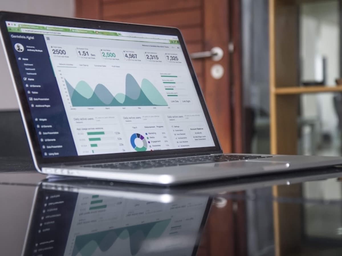 Laptop displaying a digital tax management dashboard